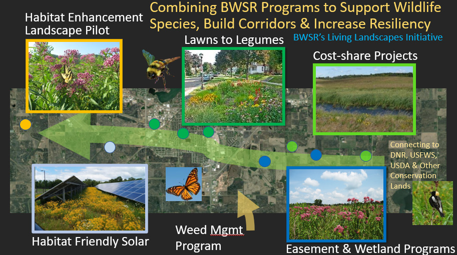 Diagram showing different types of BWSR programs that are part of the Living Landscape Initiative