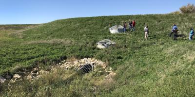 a series of water detention structures in Mower County